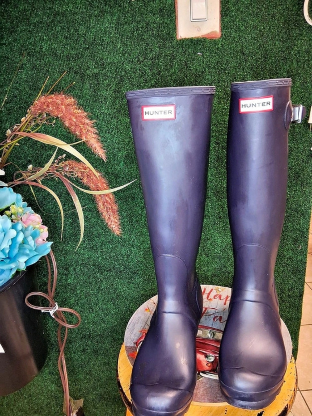 Hunter Original Tall Rain Boots Blue US 10